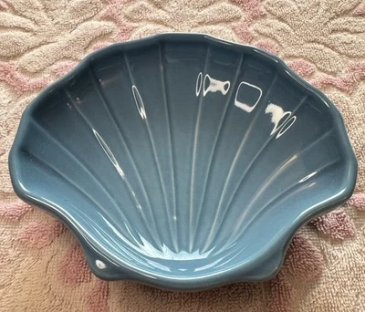 Jabón o baratija vintage Pfaltzgraff azul concha de almeja playa retro náutico  Foto 1 de 4