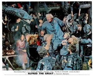 Alfred the Great Original Lobby Card Knights Soldiers Celebration Scene 1969