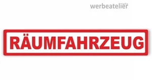Magnetschild 40 x 8cm RÄUMFAHRZEUG weiß/ rot Schild Haftschild Auto - Bild 1 von 3