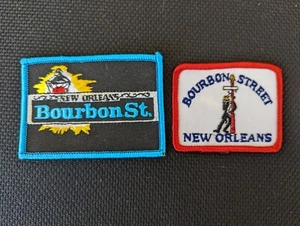 Par de Parches BOURBON STREET NUEVA ORLEANS Louisiana Barrio Francés MIS0096 - Imagen 1 de 2