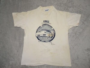 Vintage 1988 CSCC SCCA Riverside Raceway T-Shirt Hanes S/Stch Large Dirty white - Picture 1 of 19