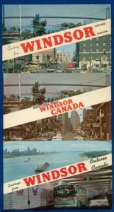 Lot of 3 different Windsor Ontario Canada Tunnel Bus street auto views postcards - Picture 1 of 2