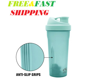 Athletic Works 24oz Aqua Protein Drink Shaker Bottle W/Mixing Ball NEW