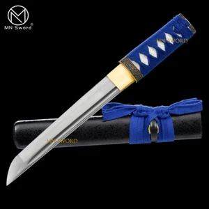 16'' Elegant Blue Ito Cord Self-defense Knife Japanese Samurai Tanto Short Sword - Picture 1 of 10