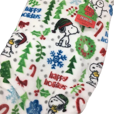 Berkshire Peanuts Snoopy Christmas Tree Throw Blanket Snowflakes Happy Holidays - Image 1 of 4