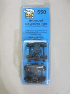 NEW HO Kadee #550 Bettendorf Self Centering Trucks w/ 33" Smooth Back Wheels - Picture 1 of 2