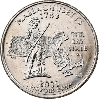 [#1501292] United States, Quarter, Quarter Dollar, 2000, U.S. Mint, Massachusett - Image 1 of 2