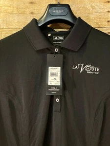 ADIDAS PUREMOTION GOLF POLO WOMEN'S XL S SLEEVE BLACK WHITE ACCENT πNWTπ $50 - Picture 1 of 10