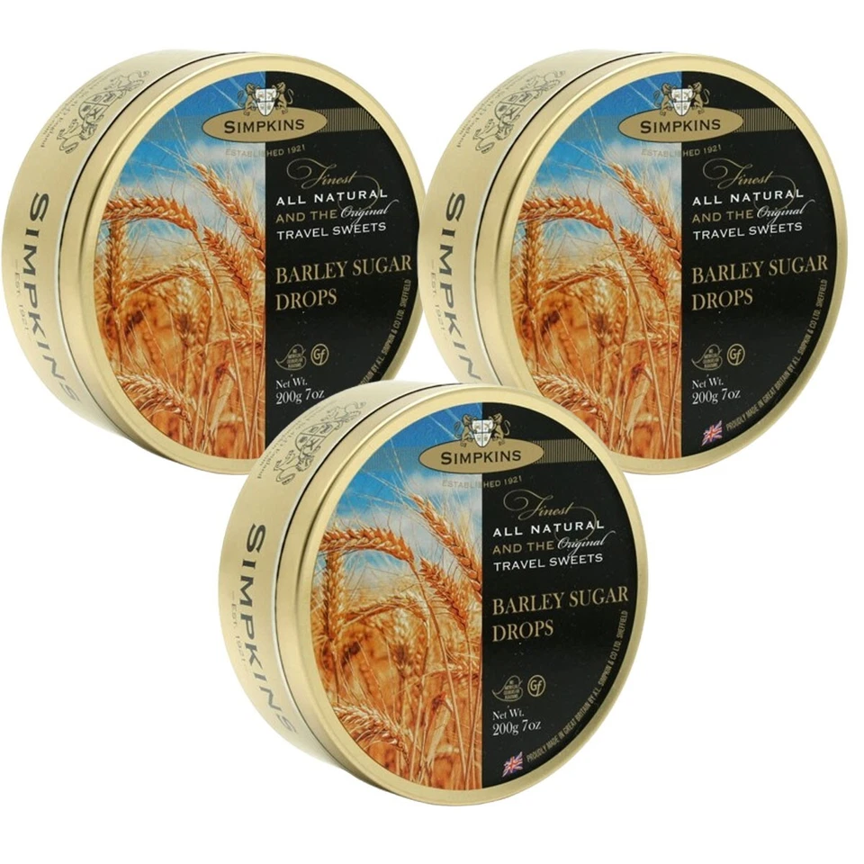 Simpkins 200g Tins Barley Sugar Travel Sweets X 2