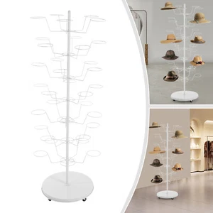 7 Ebenen Hut Kappe Display 35 Positionen Einzelhandel Hut Kappe Ablage freistehend 4 Rollen - Bild 1 von 18