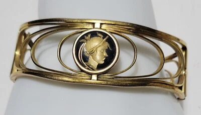 Pulsera Simmons Veneciana Camafeo Negra Llena de Oro  Foto 1 de 4