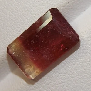 Vivid bi color tourmaline gemstone - faceted natural multi color stone 6.30 CTS - Picture 1 of 12