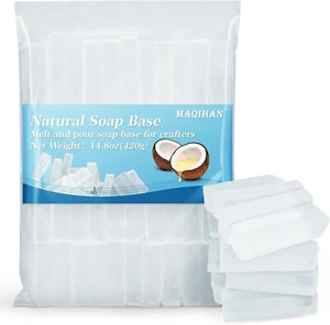 Base de jabón de glicerina transparente 14,8 oz - fusión natural y vertido para hacer jabón, inodoro, - Imagen 1 de 7