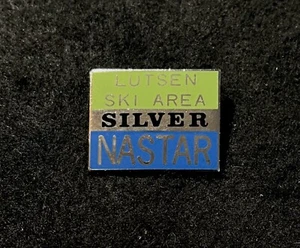 Pin de esquí LUTSEN NASTAR plateado MINNESOTA estación de esquí recuerdo solapa de viaje - Imagen 1 de 3
