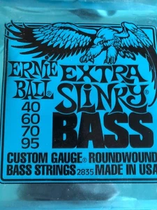 **CUERDAS DE BAJO ELÉCTRICO ERNIE BALL EXTRA SLINKY 40-95 2835 (4 CUERDAS)** - Imagen 1 de 4