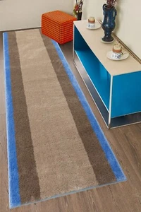 Alfombra de corredor gris suave diseño liso colección confort tamaño personalizado - Imagen 1 de 6