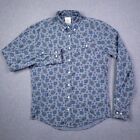 GANT Michael Bastian Button Down Shirt Large Blue Paisley L/S Size Mens