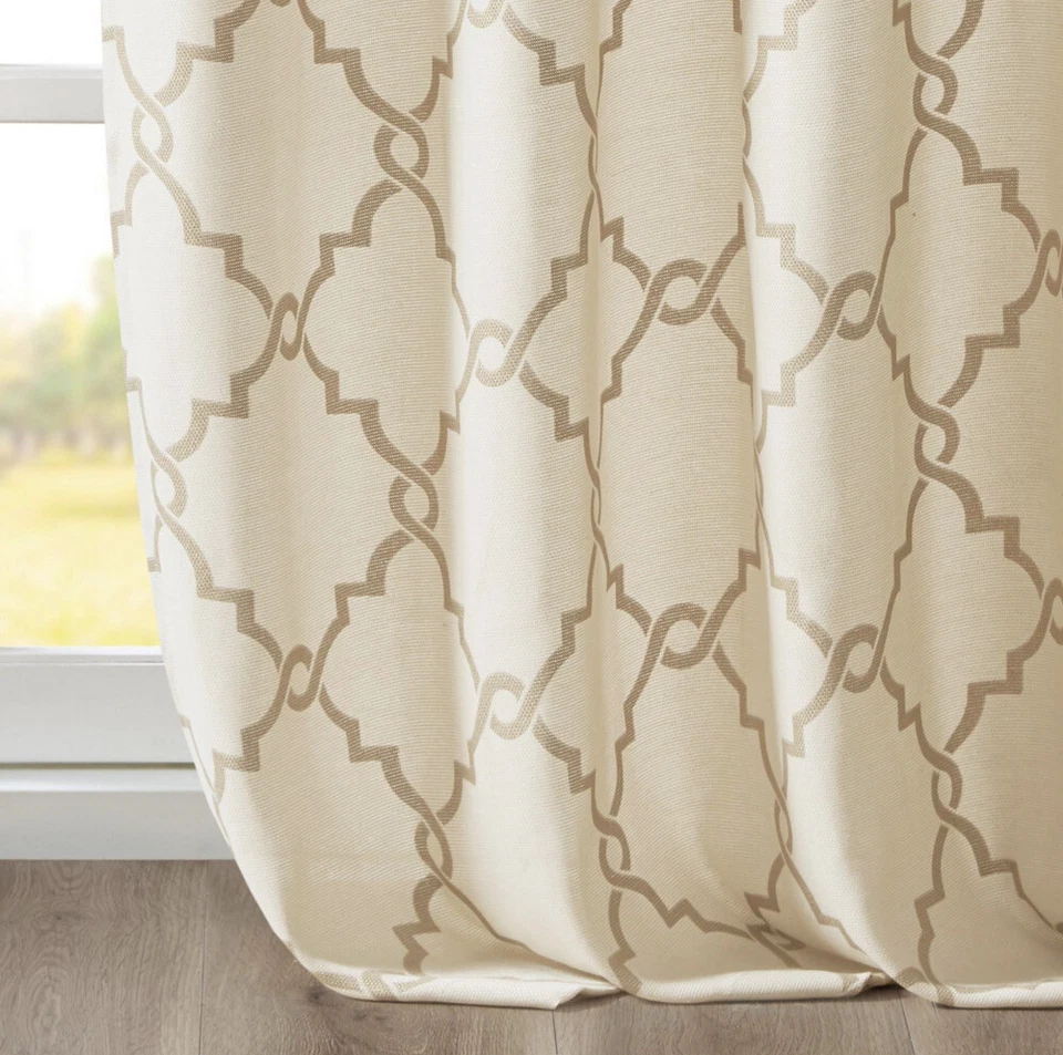 Madison Park Fretwork Print Grommet Top Window Curtain Mp40-3597