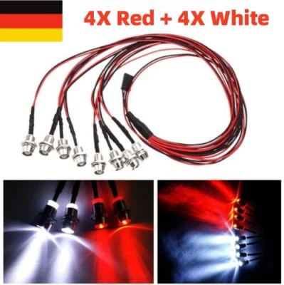 RC Modellauto LKW 8 LED 5mm Scheinwerfer Rücklicht Für RC Car Light Weiß&Rot  - Bild 1 von 4