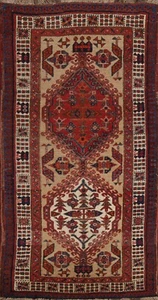 Geometric Semi-Antique Meshkin Traditional Area Rug Wool Handmade Oriental 3'x6' - Picture 1 of 12