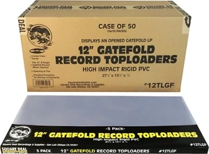 (50) 12TLGF 12" Gatefold Vinyl Record Topload Holder Top Loader PVC Holder NEW - Picture 1 of 5