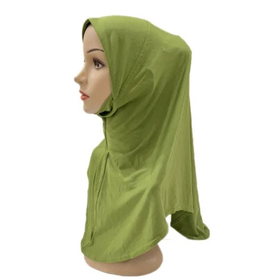 Muslim Hijab One Piece Kids Girls Head Scarf Instant Turban Wrap Shawls 5-10year - Image 1 of 4