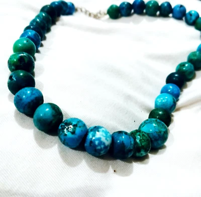 Vintage Natural Turquoise Smooth Round Beads Blue Arizona Balls - Image 1 of 4