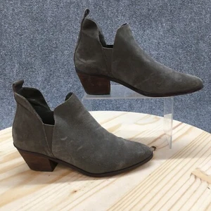 Crown Vintage Boots Womens 7.5 M Casual Slip On Ankle Bootie Gray Suede Heels - Picture 1 of 16