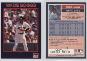1990 Starline Long John Silver's Wade Boggs #6 HOF