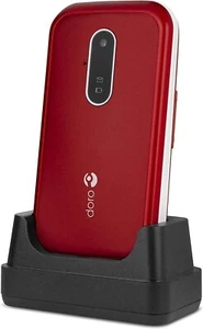 Doro 6620 3G Sim-Free Unlocked Big Button Mobile Phone With Cradle - Red - Picture 1 of 7