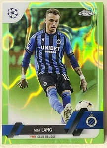 2022-23 Topps Chrome UCL Noa Lang Neon Green Lava SP Brugge #4 - Picture 1 of 2