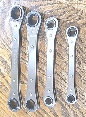 Ratcheting Box End Wrenches. Blackhawk, Stanley. SAE AND METRIC. USA Made EUC - Image 1 of 4