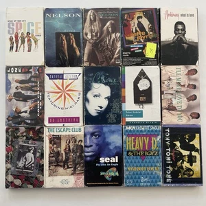 Lot of 15 90s/80s Cassette Tape Singles Mixed Genres Spice Girls Roxette Seal - Imagen 1 de 14