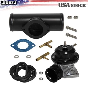 UNIVERSAL BILLET ALUMINUM TYPE-S TURBO BLOW OFF VALVE BOV+2" FLANGE PIPE BLACK - Picture 1 of 9