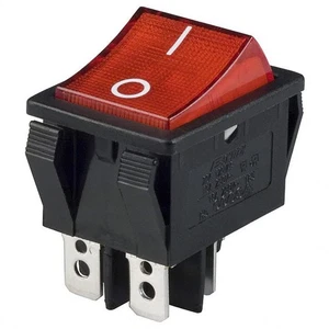 Electronic Red Rocker Style Power Switch, by RetroArcade.us, KCD4, KCD4-101 - Picture 1 of 2