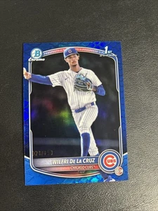 2025 Bowman Chrome Wilfri De La Cruz Blue Reptilian/150 Cubs  - Picture 1 of 2