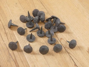 25 Clavos Nails Hand Forged Primitive Door Shutters 1" Hammered Black / Gray - Picture 1 of 11