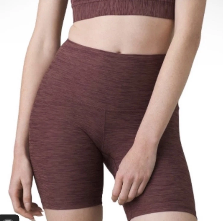 prAna Kimble Shorts Bike Yoga Athletic Color Flannel Heather Women’s XS