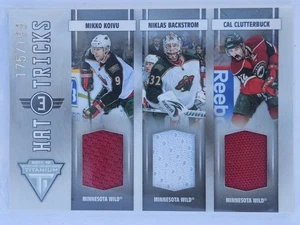 2011/12 Panini Titanium Hockey Hat Tricks 3 Koivu/Backstrom/Clutterbuck Minnesot - Picture 1 of 1