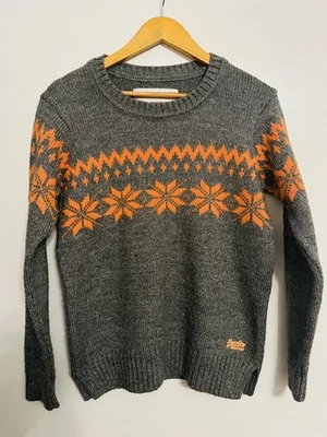 Ladies Superdry Vintage Nordic Knit Jumper Size Medium Autumn Winter Wool mix - Image 1 of 4
