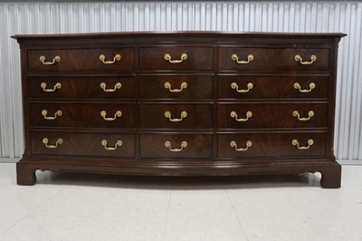 Drexel Heritage Flame Mahogany Serpentine 12 Drawer Dresser - Image 1 of 4