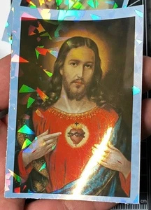 Christian Jesus Christ Glass Shatter Holo Sticker Religious God Faith Catholic - Picture 1 of 6