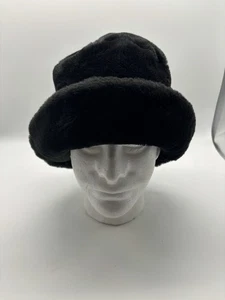 Grevi Firenze Hecho en Italia Negro Imitación Piel Cubo Sombrero Neiman Marcus - Imagen 1 de 9