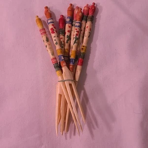 Juego de 8 selecciones de limón vintage aperitivo cóctel - Imagen 1 de 3