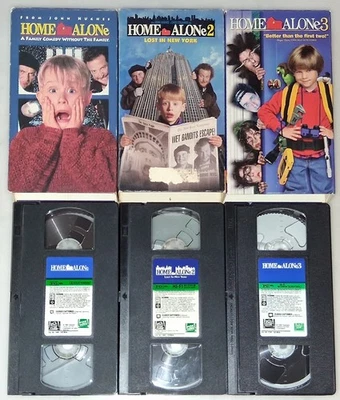 Home Alone 1, 2, 3 TRILOGY VHS Christmas Film Video Tape Lot TESTED - Image 1 of 4