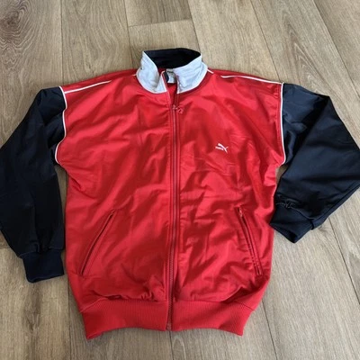 Chaqueta Puma Para Hombre Retro Track Althletic Cremallera Completa Bloque de Color Logo Pequeña Roja Foto 1 de 4