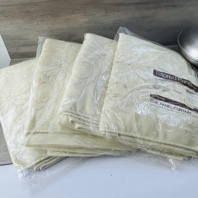 JC Penny Home Panel Cortina 1 Varilla Bolsillo ENCAJE Blanco 60x72" NUEVO EN PAQUETE Foto 1 de 4