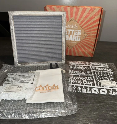 Main Event Letter Board Gray  Frame Black Felt  White Letters - Image 1 of 4