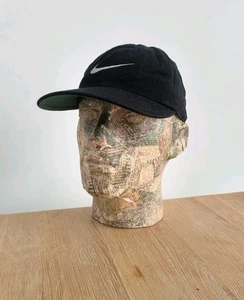 Nike Micro Cord Vintage 90s Cap Hat / One Size Adjustable Strap Back / Black - Picture 1 of 7
