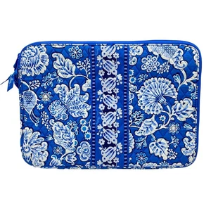 Vera Bradley Blue Lagoon Zip around 17" laptop case cover padded quilted floral - Picture 1 of 7